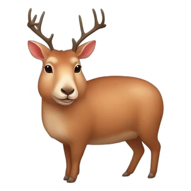 deer, capybara, and rose sticker