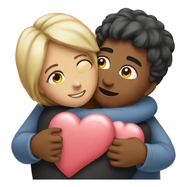 Hugging heart sticker