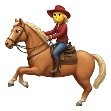Cat riding horse sticker
