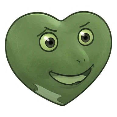 military green heart  sticker