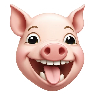 pig head laughing sticker