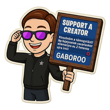 Edit the first image character by removing the 'GG' text. The character should be holding a Minecraft-style sign to the right with the text from the second image clearly visible and unchanged. Keep the same retro stickers style and make the background transparent. sticker
