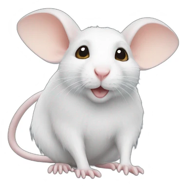 White rat with wings sticker