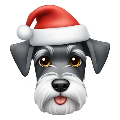 Schnauzer with Christmas hat sticker
