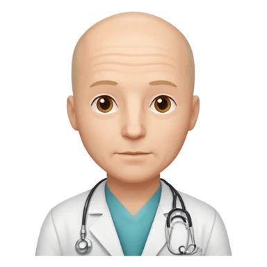 white male doctor a little bald no wrinkles sticker
