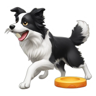 Border-collie-catching-frisbee sticker
