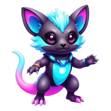 Epic Edgy Cute Colorful Nebula Modern Vernid-Protogen-creature-animal, full body sticker