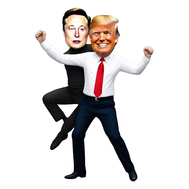 elon musk dancing with trump sticker