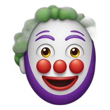 clown with eggplant nose sticker
