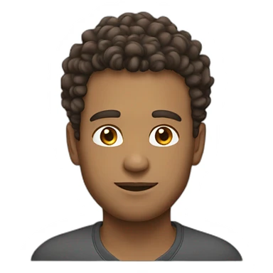 Man with brown curly hair fade haircut sticker