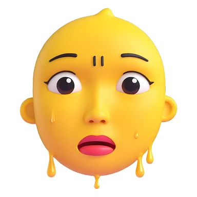 yellow face with tears, crying sticker