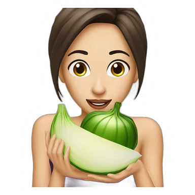 Beauty eating onion  sticker