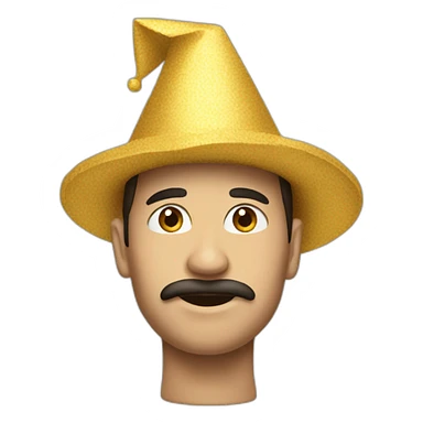 raised eyebrow party hat sticker