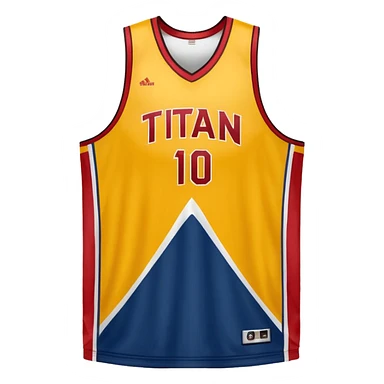 red, yellow, white titan basketball jersey sticker