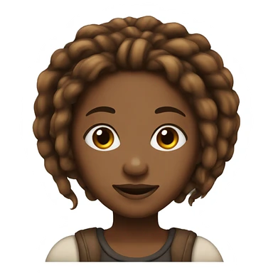 black caramel skin girl emoji with brown dreadlocks   sticker
