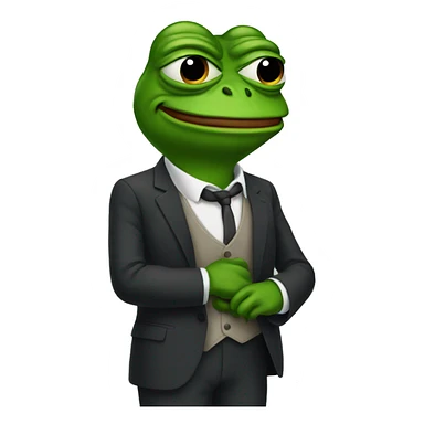 Pepe wearing a suit sticker
