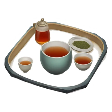 chinese tray with tea sticker