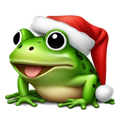 frog with santa hat sticker