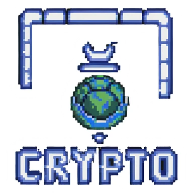 SR CRYPTO text in retro gaming pixel font sticker