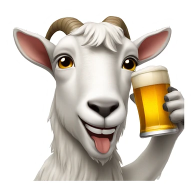 Goat drinking beer sticker