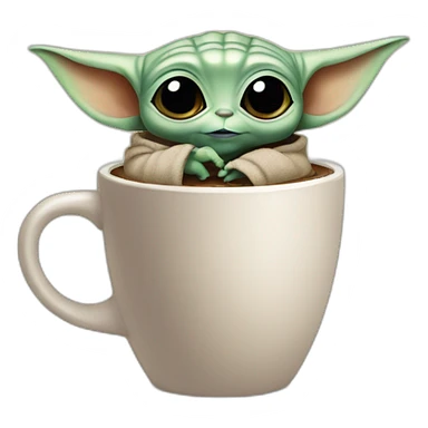 baby yoda coffe sticker