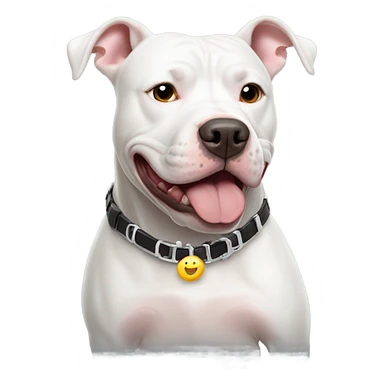 White pitbull with collar that spells out ice  sticker