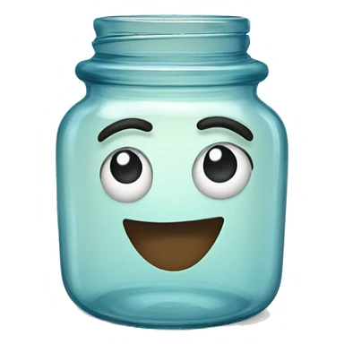 Anthropomorphic glass jar sticker