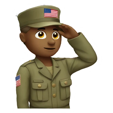 Soldier salute with American Flag sticker