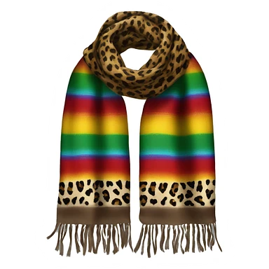 Realistic isolated serape with leopard print pattern winter scarf.  sticker
