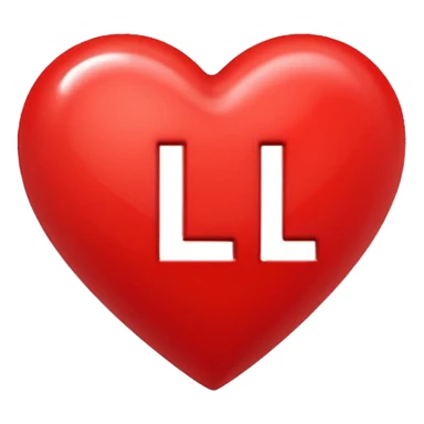 Make a red heart with the letter L inside sticker