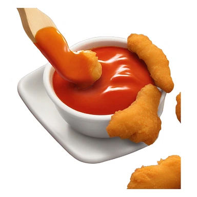 raising cane's chicken finger dipped into spicy sauce sticker