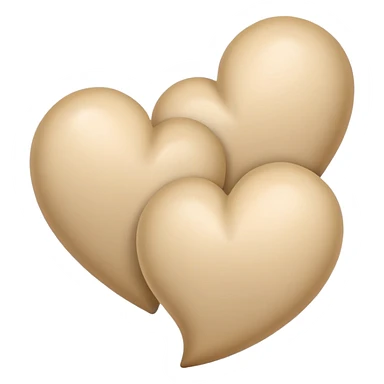 Two beige hearts  sticker