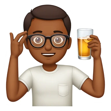 brown guy with glasses drunk  sticker