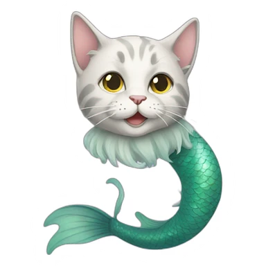 Cat mermaid sticker