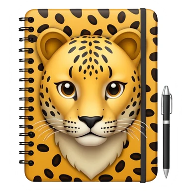 leopard patterned notebook sticker