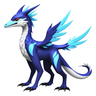 Colorful scaly flurry black dark shiny bioluminescent translucent luminescent neon pastel bright pale Latias-Sergal-Vernid-Silvally-Renamon-Zeraora-Bastet-Fakémon-hybrid-fusion-creature, full body sticker