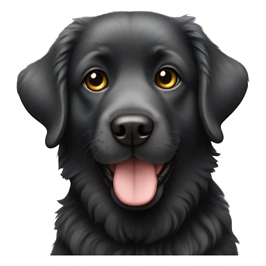 Black fluffy lab dog sticker
