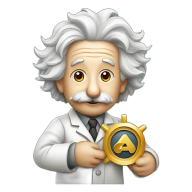 Albert einstein holding the sigma symbole sticker