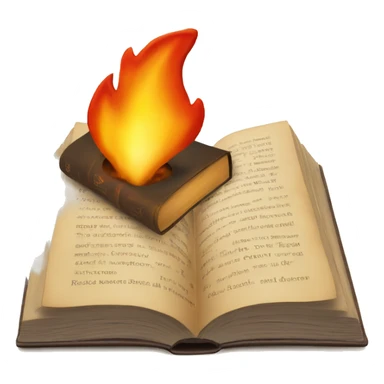 fire coming out of a book sticker