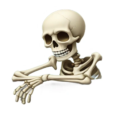 Skeleton crying on a tombstone sticker