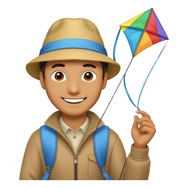 man holding kite sticker