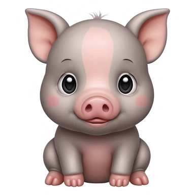 gray baby pig sticker