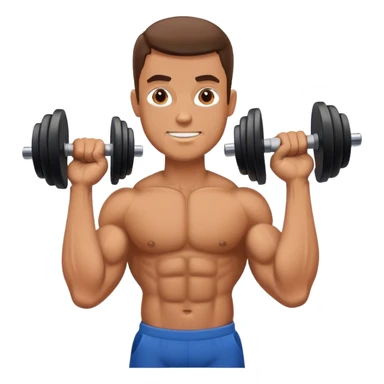 guy doing bicep curls sticker