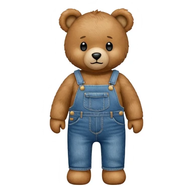 Teddy bear wearing a denim overall  sticker