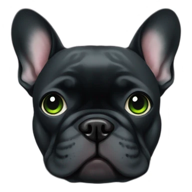 all black french bulldog green eyes sticker