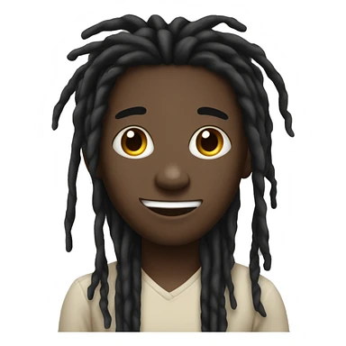 black boy with long black dreads in his face sticker