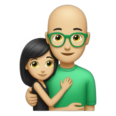 bald-white-boy-with-green-glasses-hugging-a-black-haired-girl sticker