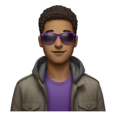 young men purple party wearing ray-ban sticker