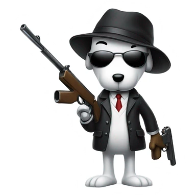 Snoopy as a hitman sticker