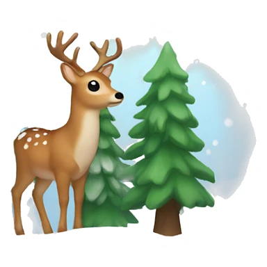 snow globe, deer, trees, no background  sticker